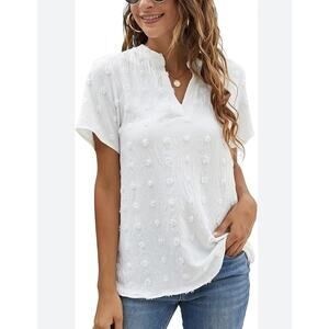 Blooming Jelly Size XXXL White Swiss Dot Embossed Floral Texture New With Tags
